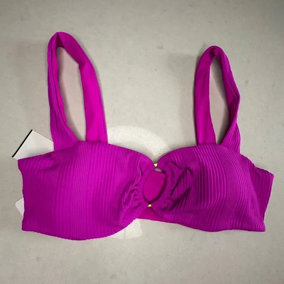 L*Space Ribbed Willow Bikini | Purple Cutout Ring Top & High-Leg Bottom NWT M - Picture 11 of 17